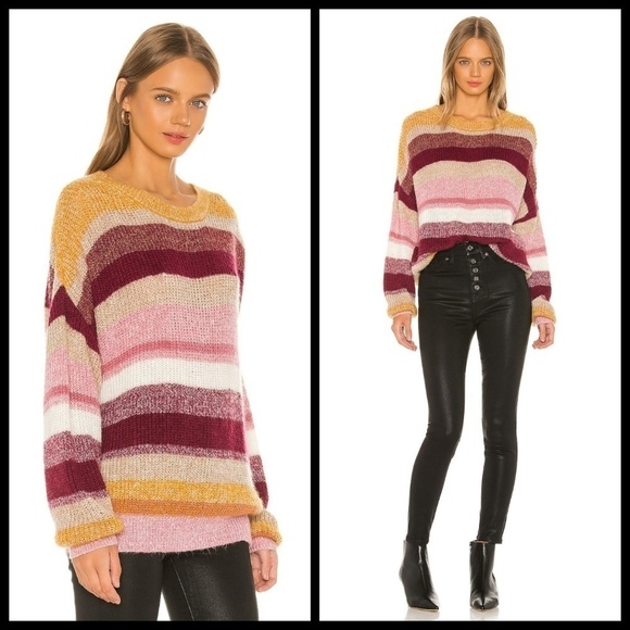 💕SANCTUARY💕 Cozy Striped Multi-Color Sweater - Picture 4 of 8